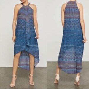 BCBG MAXAZRIA Lanna Tapestry Print High-Low Halter Dress XXS